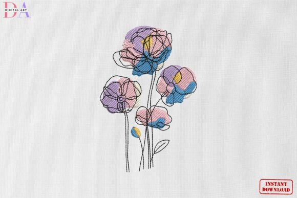 Abstract Pastel Floral Bloom