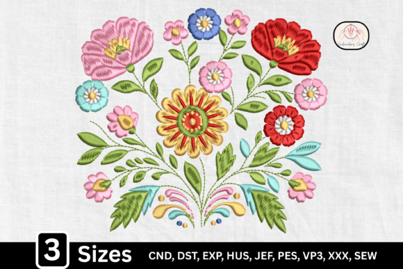 Decorative Folk Floral Bouquet