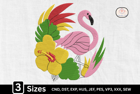Tropical Summer Floral Flamingo